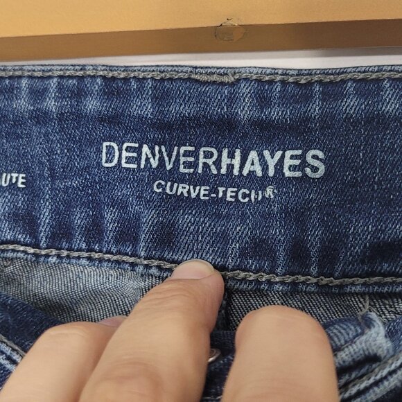Denver Hayes Women's Blue Pockets Mid-Rise Casual Fit Straight Leg Denim Jean - Picture 7 of 13